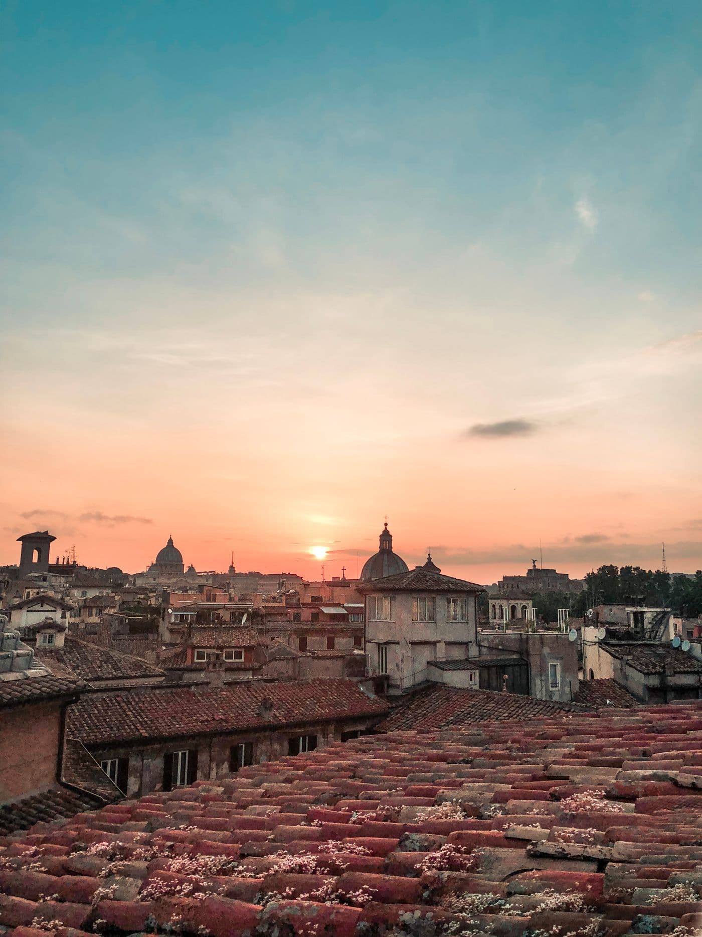 I tetti di Roma al tramonto